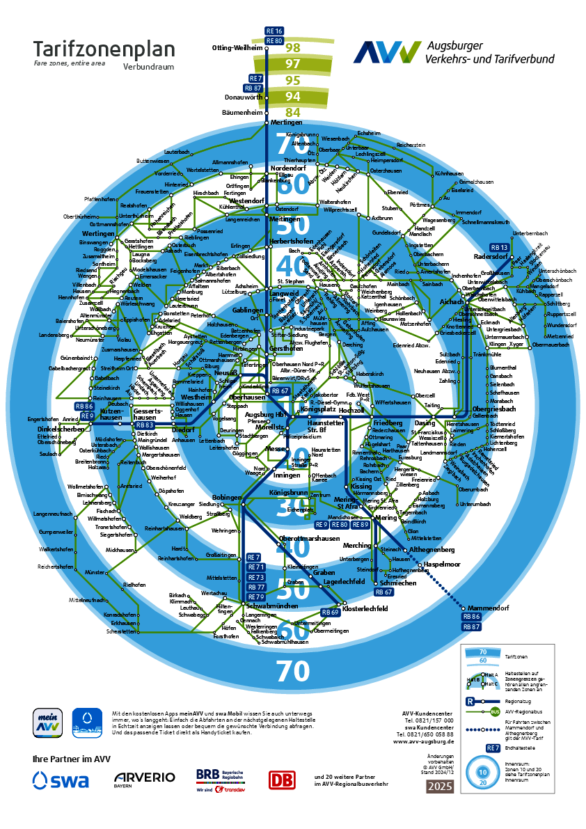 AVV-Tarifzonenplan Verbundraum
